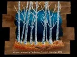 Sacramento Studio 37 Rustic Birches on Wood Panel Surface  Ages 