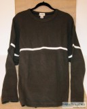 J. Crew Dark Olive Green White Stripe Men&rsquos Crew Neck Sweat