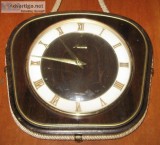 Vintage Clock German Mauthe Wall Clock Dark Wood Hanging Rope Tr