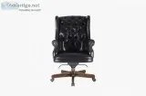 Leather Chesterfield Swivel Wing Chair  Chesters