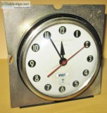Vintage GE Telechron No. 8H29 Black Alarm Brass Trim Electric Cl