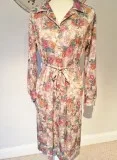 70&rsquos Vintage Ina Carol Secretary Dress Tobacco Rose Emerald