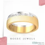Mixed Metal Wide Wedding Ring