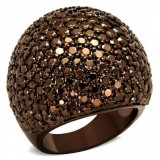 Sparkling Chocolate Cocktail Ring For Sale  Inspired Silver