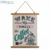 COFFEE PERK UP LINEN WALL ART