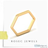 14kt Solid Gold Open Hexagon Ring