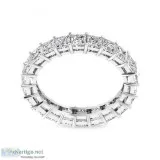 Princess Cut Diamond Eternity Ring Set with White Gold