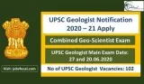 UPSC Geologist Notification 2020 Mains Detailed Application form