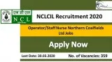 NCLCIL Recruitment 2020 (359) OperatorStaff Nurse Northern Coalf