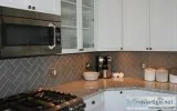 Available Vinyl Floor tiles with Glass and Stone Backsplash  Cer