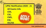 UPSC Notification 2020 &ndash2021 All Exams Info CDS CSE CMS ESE