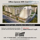 Office spaces with or without garden starts from 611 sq.ft