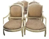 18th C. Set Of 5 Genova Louis XVI Armchairs With Original Painte
