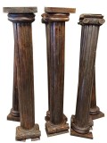 Antique Teak Wood Columns Pilasters Rare Set of Pillars