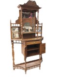 Antique Wall Curio Bookcase Cabinet Reclaimed Artisan Armoire Dr