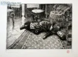 Renee Mauperin Feinting Original Etching by James Tissot