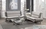 2PC veloce beige and grey sofa and love seat set with chrome leg