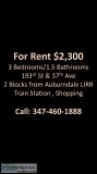 For Rent 3 Bedroom Apt by LIRR