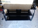 Glass TV Stand with shelves
