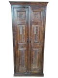 Antique Armoire Tall Beautiful Original Solid Wood Cabinet Stora