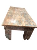 Rustic Boho Coffee Table Accent Furniture Vintage Unique Carved 