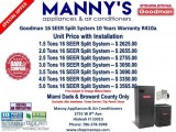 Goodman Air Conditioners 16 SEER Split Systems Price Installed  