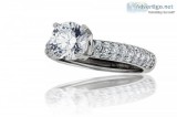 Three Row Diamond Engagement Ring Setting in 14k White Gold (0.6