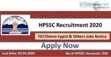 HPSSC Recruitment 2020 (943) TGTSteno-typist and Others Jobs Not