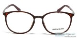 Round Eyeglass for Women Brown Front with Brown Temples
