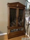 Solid oak gun cabinet