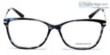 Cateye Eyeglass for Women Blue DA Front with Blue Silver Temples