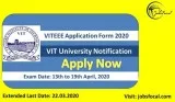 VITEEE Application Form 2020 Last Date Ext. VIT University Notif