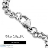 Flat Curb Mens Necklace For Sale  SILVADORE