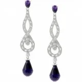 Amethyst Pear Cut Dangle Earrings For Sale  Inspired Silver