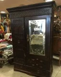 Original Rosewood Mid Century Mirrored Vintage Cabinet