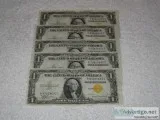 5 bill set 1 - 1935A Gold Seal North Africa - Sequential serial 