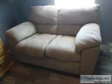 LIGHT BROWN FABRIC LOVESEAT