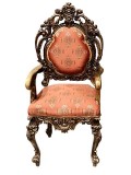 Vintage Gilted Armchair PairOld World Floral Carved Sofa ChairsH