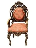 Vintage Gilted Armchair PairOld World Floral Carved Sofa ChairsH
