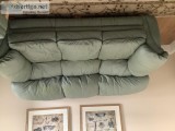 Leather sofa chair and ottoman