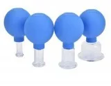 Buy 4PcsSet Blue Vacuum Cupping Cups PVC Head Glass Suction Body