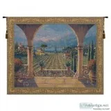 LAKESIDE VINEYARD BELGIAN TAPESTRY WALL HANGING