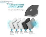 ONE REUSABLE CARBON FILTERED DUAL RESPIRATOR FACE MASK