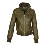 Exclusive womens leather bomber jacket