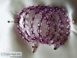 Violet Faceted Coil Wrap Around 5 Decade Rosary Bracelet