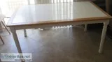 White tile table