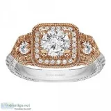 Round Cut Halo Diamond Vintage Engagement Ring - RM1539RTT