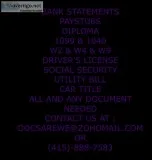 Diploma 1099 bank statement paystub etc