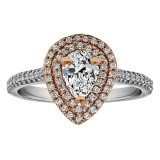 Pear Shape Halo Diamond Vintage Engagement Ring Sku Rm1394psttG7