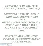 Bank statement, paystubs, diploma and other document 
